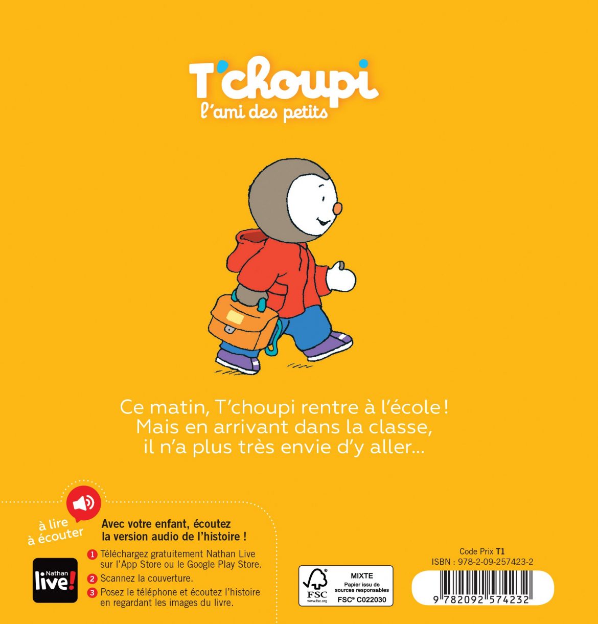 T’choupi rentre à l’école - Livre enfant